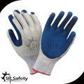 SRSAFETY Baumwolle beschichtet auf blauem Gummi auf Handarbeit Latex Handschuhe